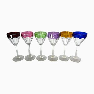 Art Deco Crystal Glasses by Val Saint Lambert for Roemer, Belgium, 1930s, Set of 6