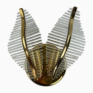 Paolo Venini zugeschriebene Hollywood Regency Glas Palm Wandlampe, 1960er