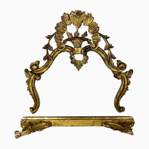 Italian Architectural Salvage Mirror Frames with Gilt Wood Carvings, Set of 2