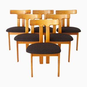 Mid-Century Modern Danish T Shaped Chairs, 1960s, Set of 6