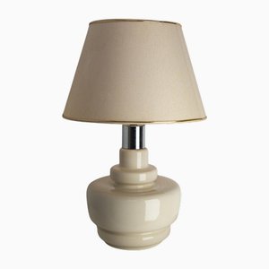 French Terracotta & Chrome Table Lamp, 1970s
