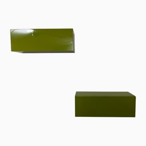 Lilac Wall Units in Green from Hulsta, Set of 2