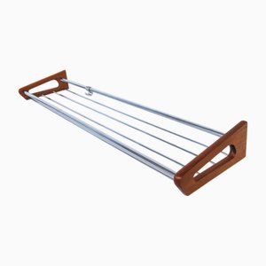 Hat Shelf or Coat Rack in Teak and Steel by Børge Mogensen for Søborg Møbelfabrik, 1960s