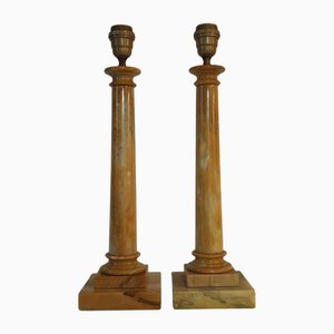 Marble Table Light Columns, 1970s, Set of 2