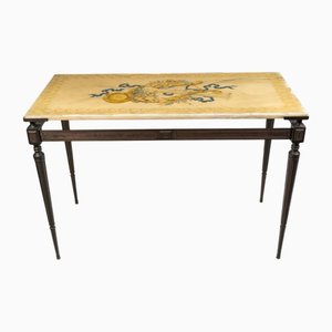 Console Table in Bronze and Marble Top, 1960s