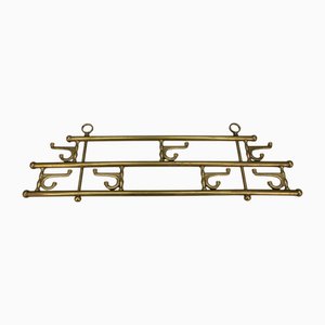 Vintage Brass Coat Rack with Seven Swiveling Hooks, 1960s