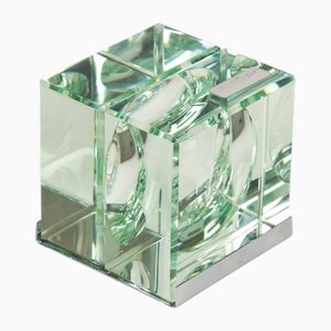 Mid-Century Ashtray in Glass & Chrome attributed to Gallotti & Radice, Italy, 1970s