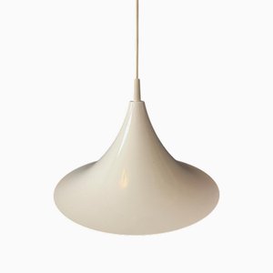 Weiße Vintage Space Age Hängelampe mit Hexenhut