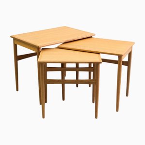 Oak Nesting Tables, Set of 3