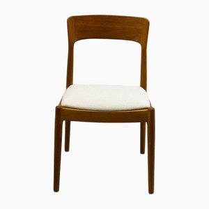 Oak and White Fabric Dining Chair from K. S. Korup, Denmark, 1960s