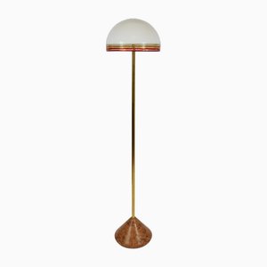 Roberto Pamio Febo Floor Lamp in Marble, Brass & Murano Glass attributed to Leucos, Italy, 1970s