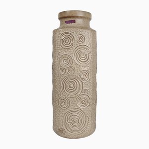 Large Fat Lava Rough Ceramic Vase in Earthy Tone by Scheurich, West Germany, 1970s