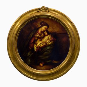 Sacred Maternal Love, Oil Painting on Canvas, 1950s, Framed