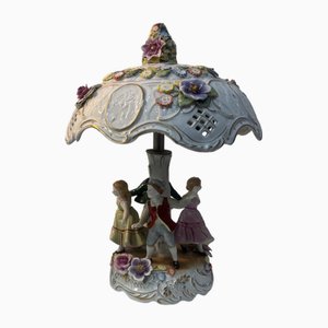 Plaue Tischlampen aus Porzellan mit Lithophane, 1970er
