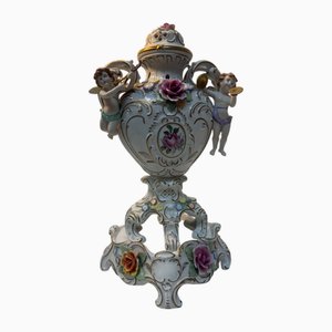 Porcelain Lidded Vase with Putti from Porzellanmanufaktur Plaue, 1970s