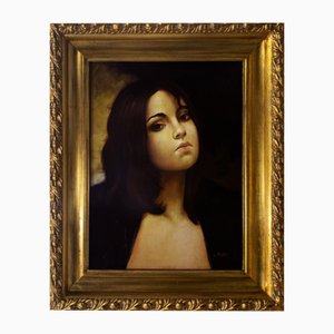 Ciro Pace, Ritratto femminile, Dipinto ad olio, 1988, Incorniciato