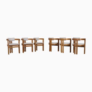 Sillas de comedor Pigreco de madera curvada de Afra and Tobia Scarpa, Italia, años 60. Juego de 6