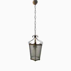 Lampada a sospensione vintage in bronzo, anni '50