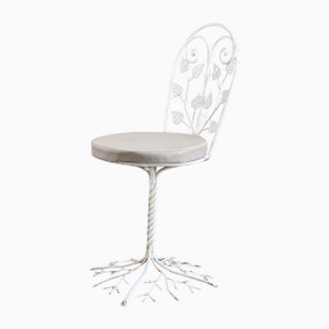 Sculptural Garden Chair in Wrought Iron with Tree Design, 1950s
