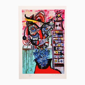 Paul Kostabi, Unable to Fall Into the Dream, 2025, Print