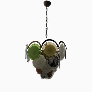 Space Age Murano Glass Disc Chandelier, 1970s