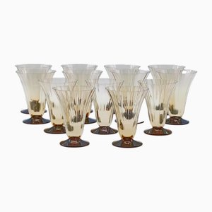 Art Deco Murano Gläser von MVM Cappellin, Italien, 1930er, 12 . Set