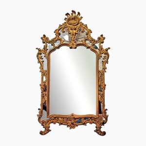 Espejo St Louis XV grande dorado con cuentas, años 60