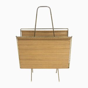 Pine and Metal Magazine Rack, Sweden, 1950s