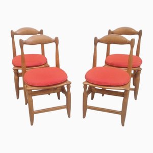 Charlotte Chairs in Light Oak by Guillerme et Chambron for Votre Maison, Set of 4