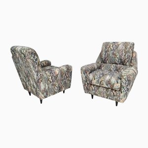 Ensemble de Fauteuils Vintage en Tissu à Motifs, Italie