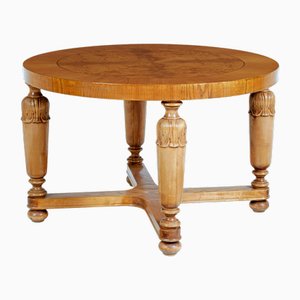 Schwedischer Art Deco Couchtisch aus geschnitztem Birkenholz & Ulmenholz, 1930er