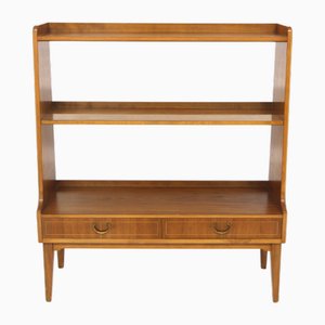 Scandinavian Walnut Bookcase, Sweden, 1940s