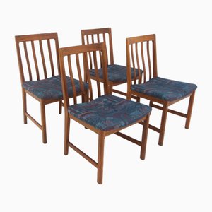 Skandinavische Stühle aus Nussholz von Karl-Erik Ekselius für Joc Vetlanda, Schweden, 1960er, 4er Set