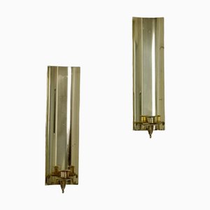Mid-Century Swedish Brass Sconces by Eklofs, Set of 2