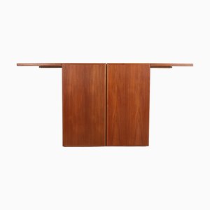 Teak Folding Captains Bar Cabinet with Flip-Top Counter by Reno Wahl Iversen for Dyrlund, 1960s