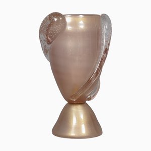 Italian Pink Blown Murano Glass Table Lamp, 1980s
