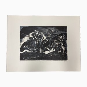 Jeannine Hervé, Le Bois de Cocotiers, Wood Engraving, 1999