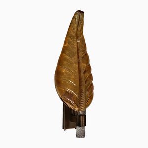 Amber Murano Glass Wall Sconce, 1980s
