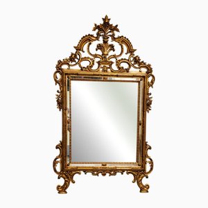 Hand-Carved Mirror in Gilded Wood, 1950s