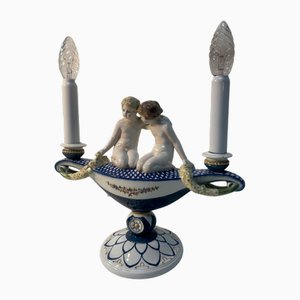 Art Nouveau Porcelain Lamp Thomasch from Goldscheider Vienna, 1910