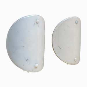 Dänische Cloud Wandleuchten aus Kunstglas von Holmegaard, 1980er, 2er Set