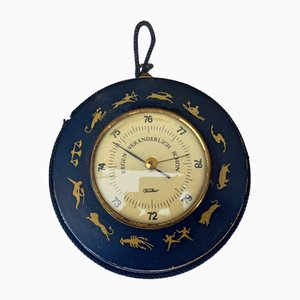 Art Deco Wooden Barometer with Zodiac Signs from Fischer, 1920s