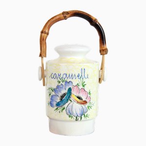 Mid-Century Bamboo and Ceramic Caramelle Vase or Bowl from Laveno, Italy, 1960s