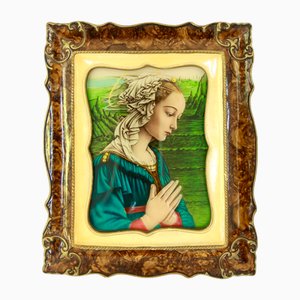 Art Deco Lippina St. Mary Illuminated Wall Picture, Italy, 1940s