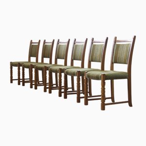 Vintage Danish Oak Dining Chairs in the style of Henning Kjærnulf, 1960s, Set of 6