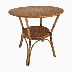 Italian Wicker and Rattan Coffee Table, 1970s