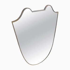 Specchio da parete Mid-Century moderno a forma di scudo nello stile di Gio Ponti, Italia, anni '60