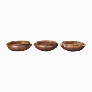 Vintage Danish Studio Pottery Bowls from Aase & Leif Vange Keramik, Set of 3
