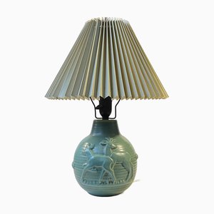 Celadon Green Glaze Ceramic Table Lamp from Michael Andersen & Son, 1940s