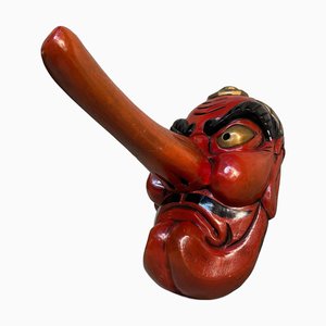 Vintage Hand-Carved Tengu Mask, 1950s
